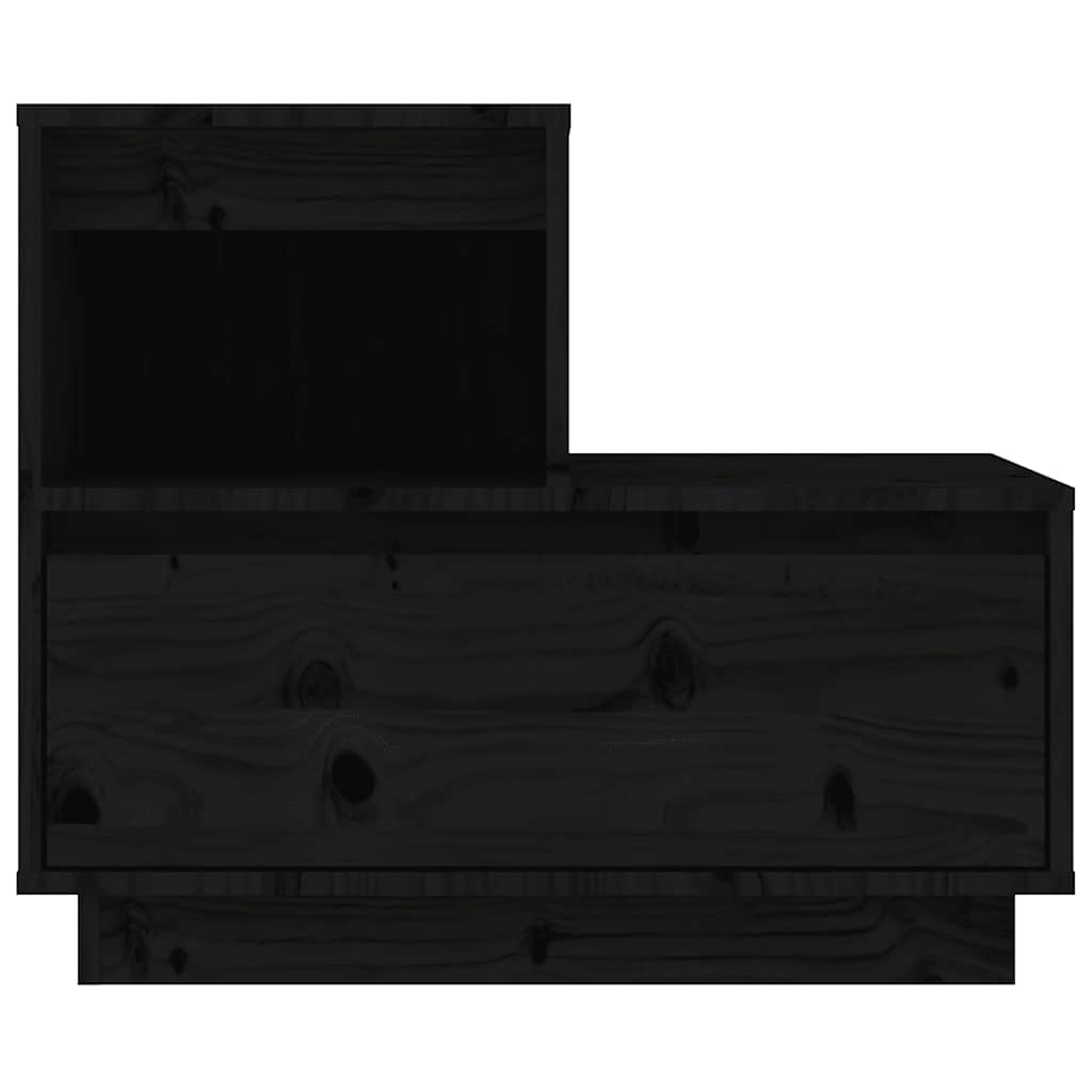 vidaXL Nachttische 2 Stk. Schwarz 60x34x51 cm Massivholz Kiefer