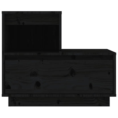 vidaXL Nachttische 2 Stk. Schwarz 60x34x51 cm Massivholz Kiefer