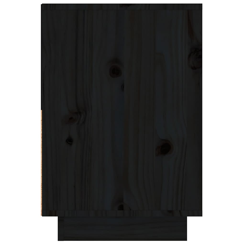 vidaXL Nachttische 2 Stk. Schwarz 60x34x51 cm Massivholz Kiefer