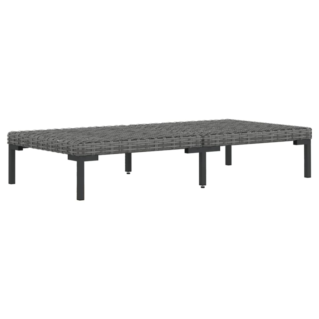 vidaXL 4-tlg. Garten-Lounge-Set mit Kissen Poly Rattan Dunkelgrau