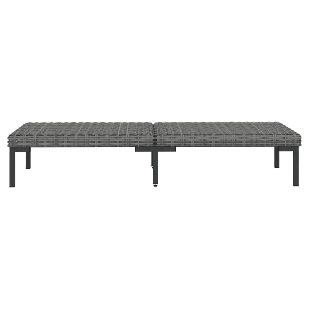 vidaXL 4-tlg. Garten-Lounge-Set mit Kissen Poly Rattan Dunkelgrau