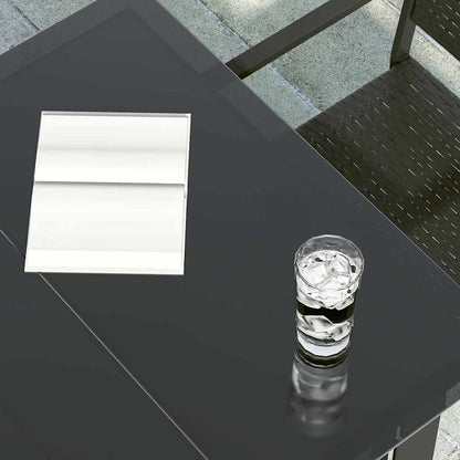 vidaXL Garten-Esstisch Schwarz 200x100x74 cm Stahl und Glas
