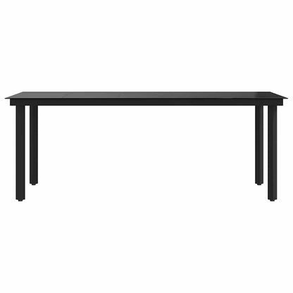 vidaXL Garten-Esstisch Schwarz 200x100x74 cm Stahl und Glas