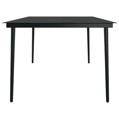 vidaXL Garten-Esstisch Schwarz 200x100x74 cm Stahl und Glas