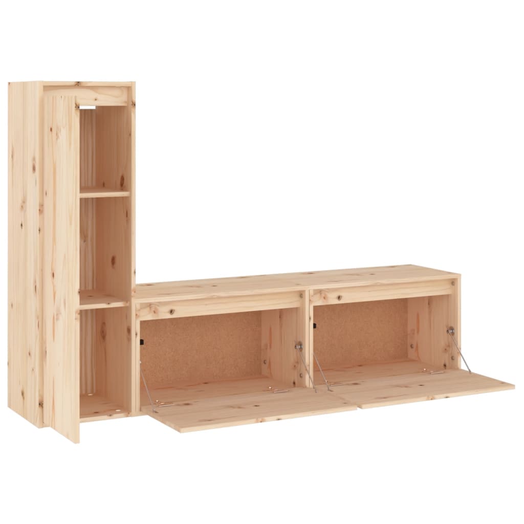 vidaXL Meubles TV 3 pcs Bois de pin massif