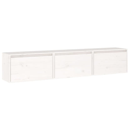 vidaXL Meubles TV 3 pcs Blanc Bois de pin massif