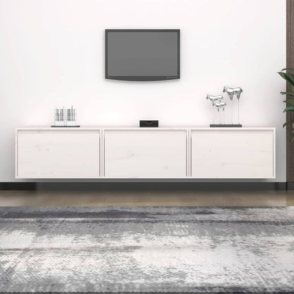 vidaXL Meubles TV 3 pcs Blanc Bois de pin massif