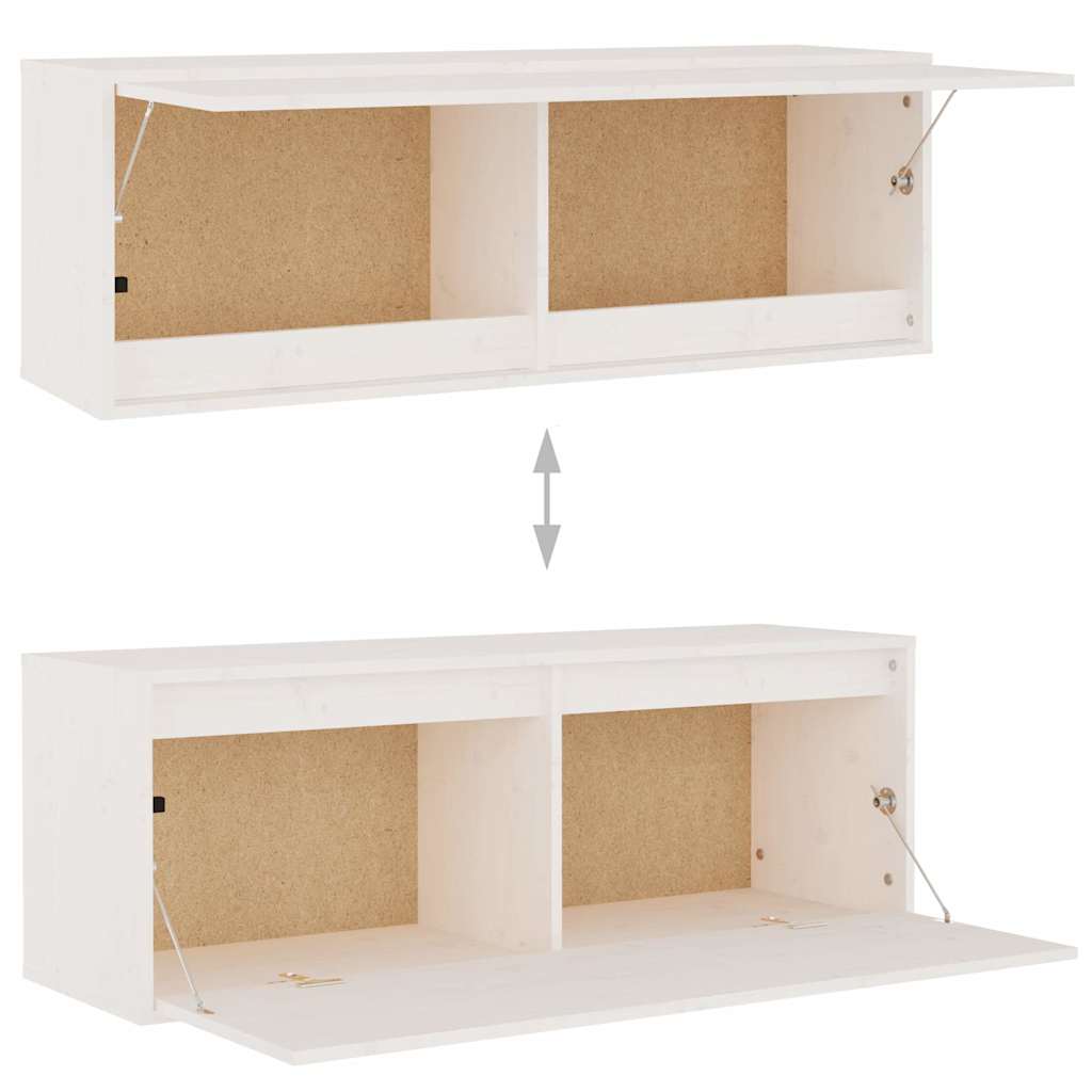 vidaXL 3-teiliges TV-Schrank-Set Weißes Massivholz Kiefer