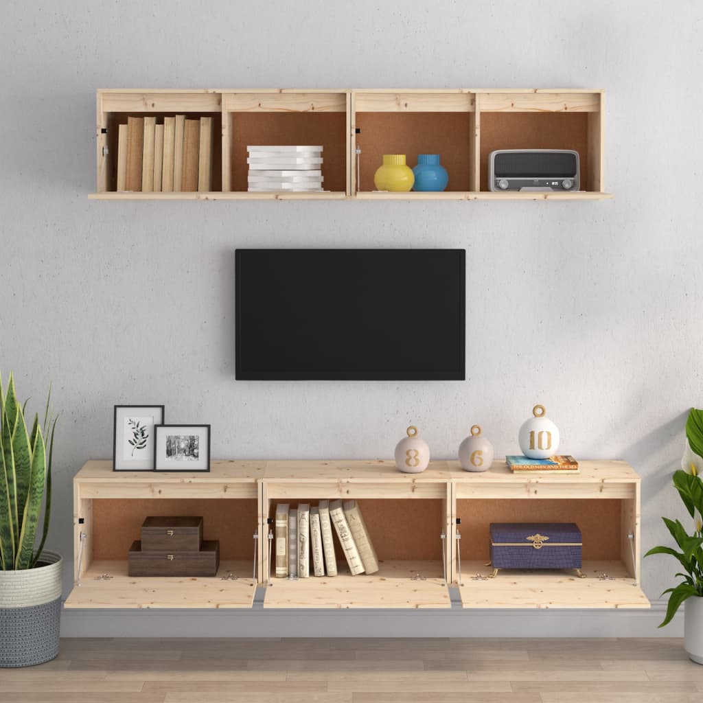 vidaXL 5-teiliges TV-Schrank-Set Massivholz Kiefer