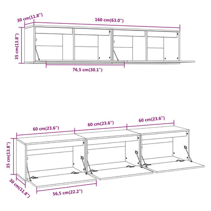 vidaXL 5-teiliges TV-Schrank-Set Massivholz Kiefer