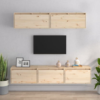 vidaXL 5-teiliges TV-Schrank-Set Massivholz Kiefer