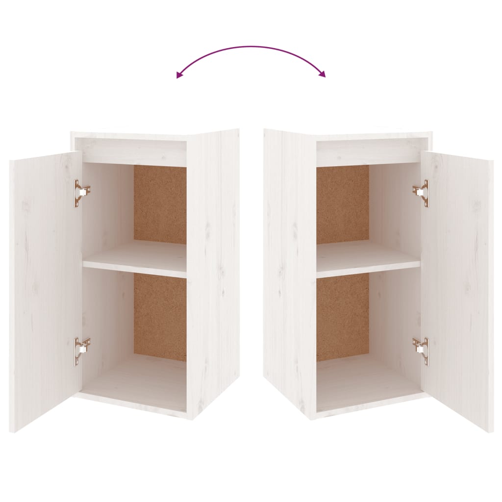 vidaXL Meubles TV 2 pcs Blanc Bois de pin massif
