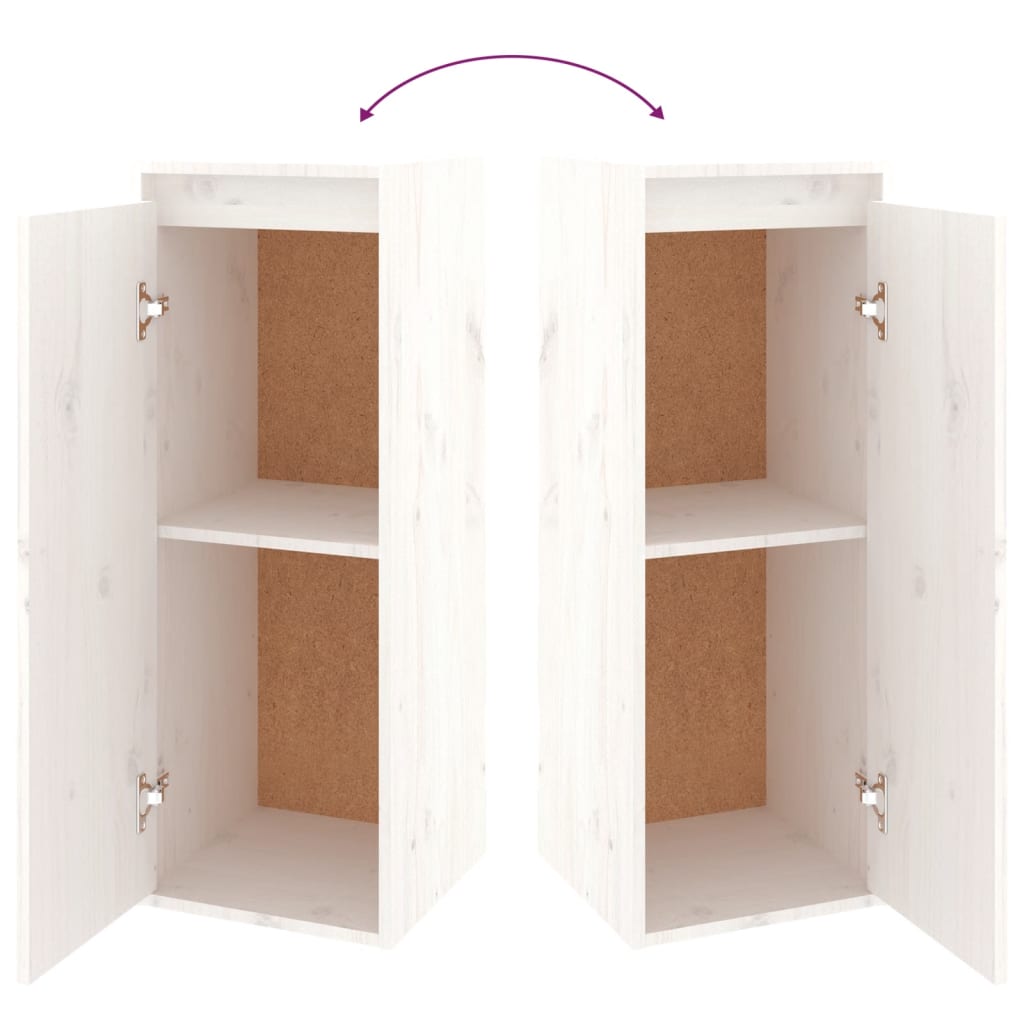 vidaXL Meubles TV 2 pcs Blanc Bois de pin massif