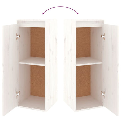 vidaXL Meubles TV 2 pcs Blanc Bois de pin massif