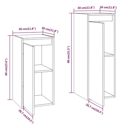 vidaXL Meubles TV 2 pcs Blanc Bois de pin massif