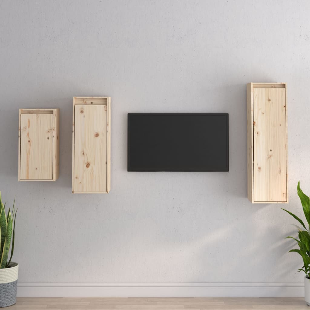 vidaXL Meubles TV 3 pcs Bois de pin massif