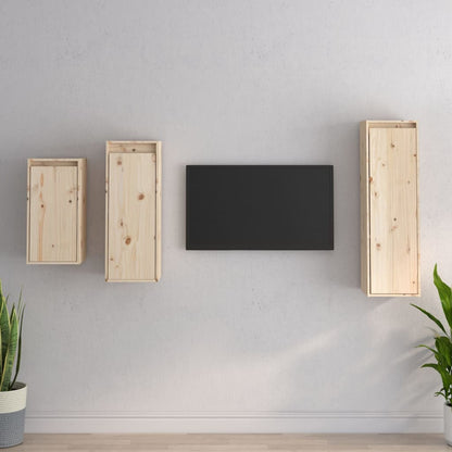 vidaXL Meubles TV 3 pcs Bois de pin massif