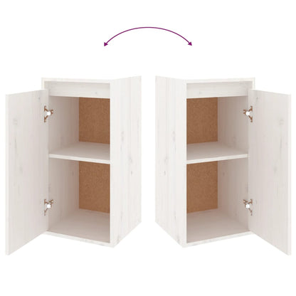 vidaXL Meubles TV 3 pcs Blanc Bois de pin massif