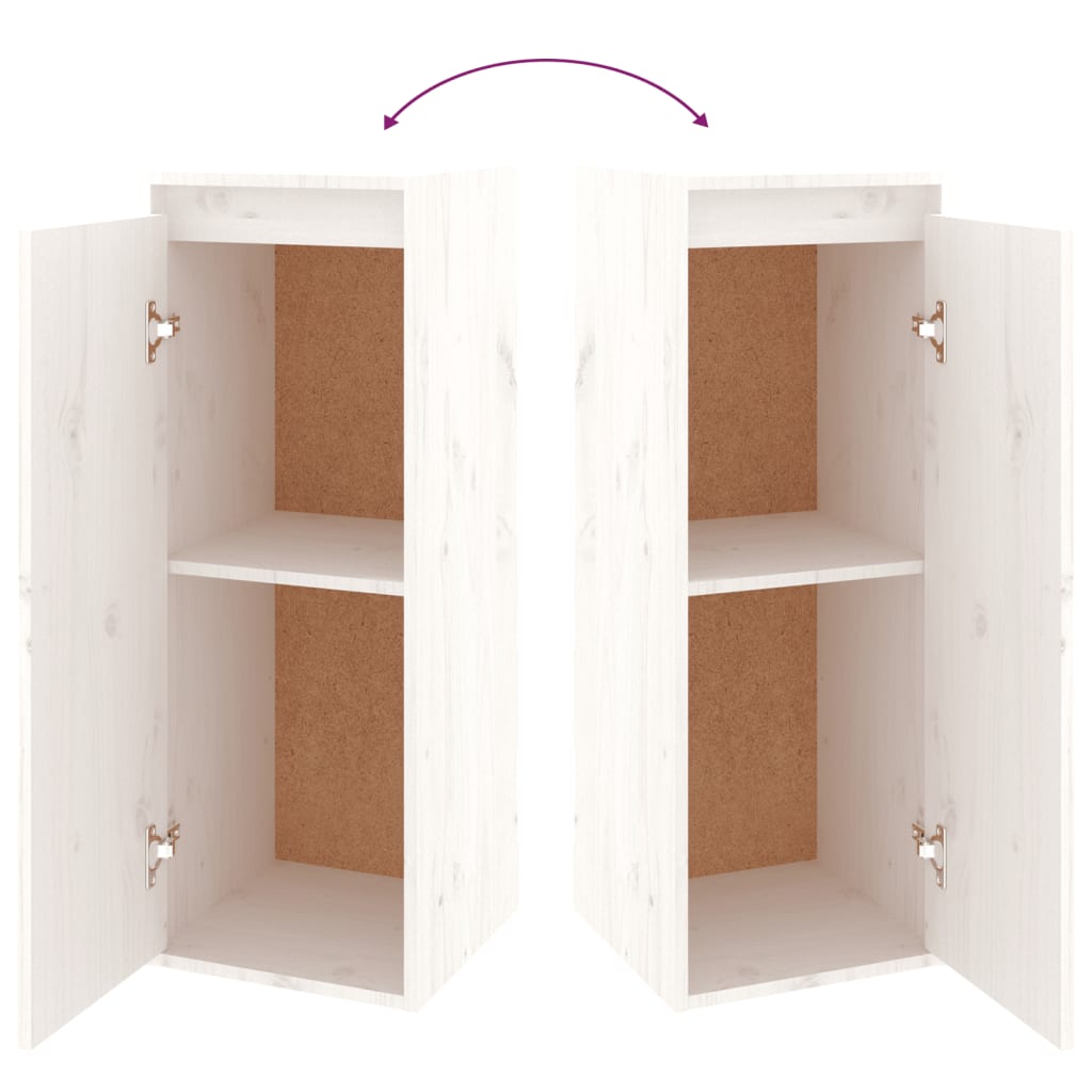 vidaXL Meubles TV 3 pcs Blanc Bois de pin massif