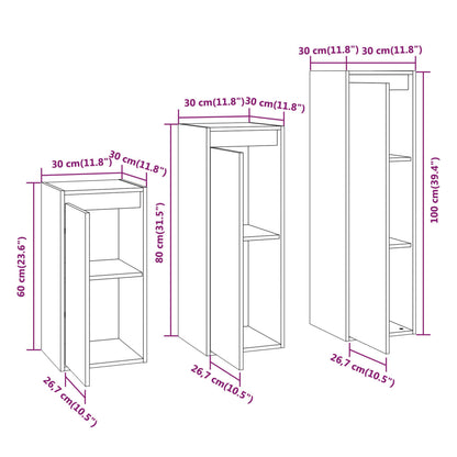 vidaXL Meubles TV 3 pcs Blanc Bois de pin massif