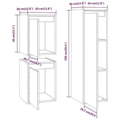 vidaXL Meubles TV 3 pcs Blanc Bois de pin massif