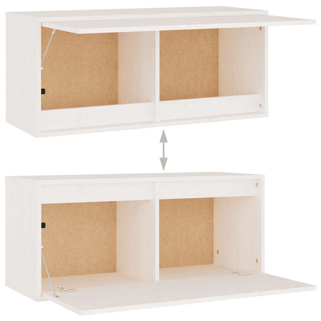 vidaXL Meubles TV 4 pcs Blanc Bois de pin massif