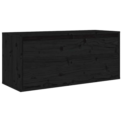 vidaXL TV-Schränke 4 Stk. Schwarz Massivholz Kiefer