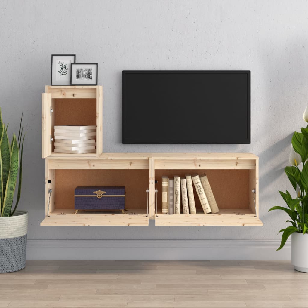vidaXL Meubles TV 3 pcs Bois de pin massif