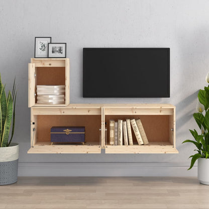 vidaXL Meubles TV 3 pcs Bois de pin massif