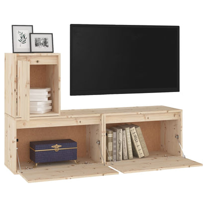 vidaXL Meubles TV 3 pcs Bois de pin massif