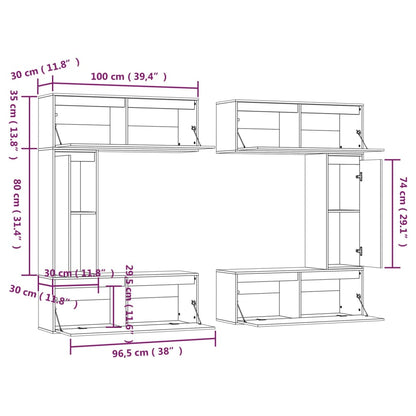 vidaXL Meubles TV 6 pcs Bois de pin massif
