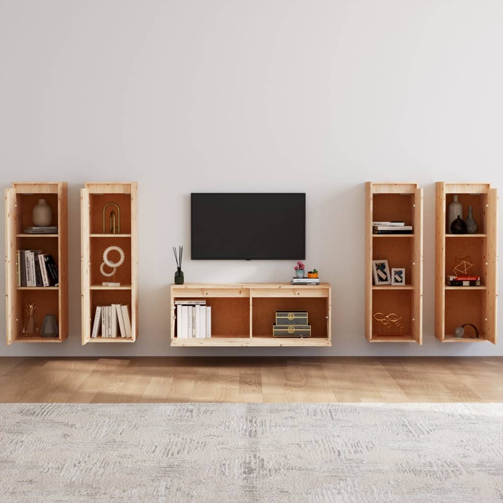 vidaXL Meubles TV 5 pcs Bois de pin massif