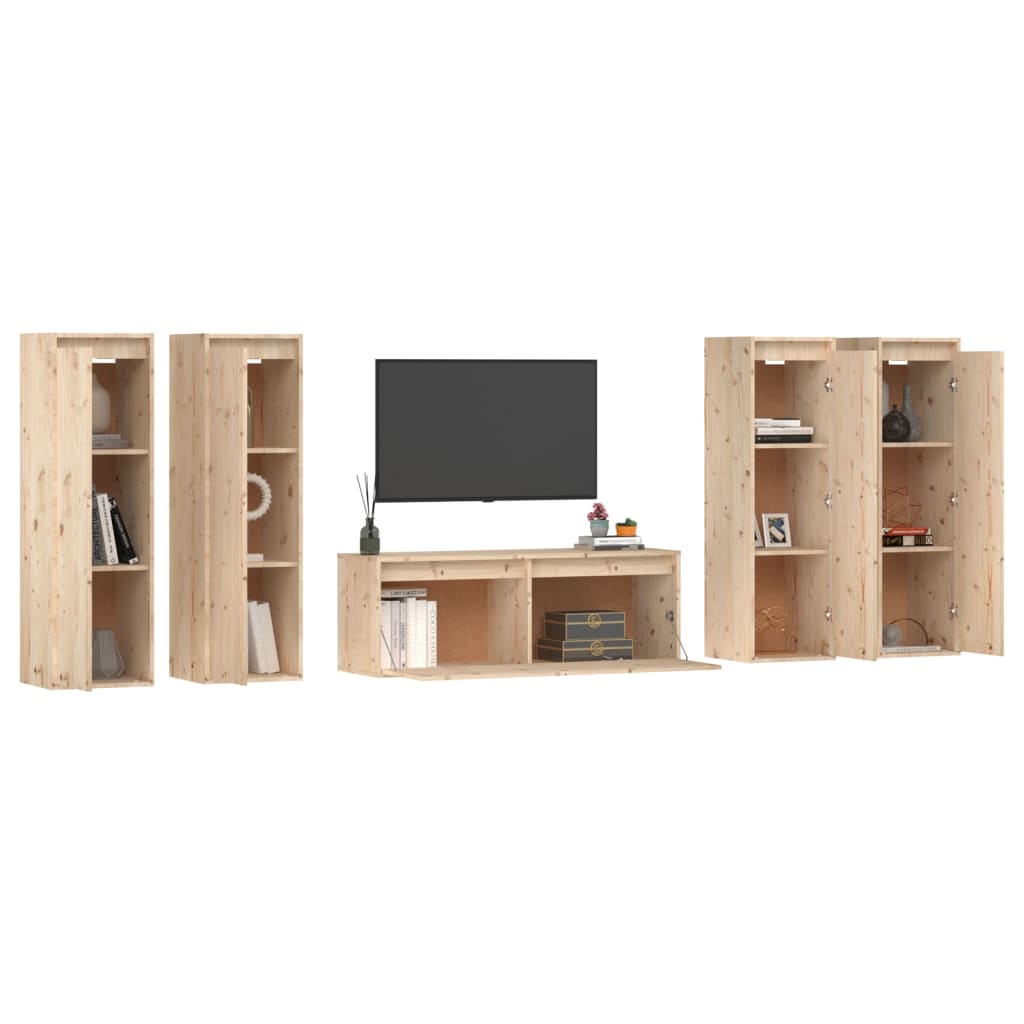 vidaXL Meubles TV 5 pcs Bois de pin massif