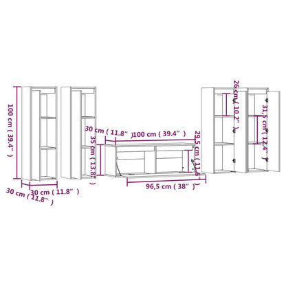 vidaXL Meubles TV 5 pcs Bois de pin massif