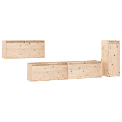 vidaXL Meubles TV 4 pcs Bois de pin massif