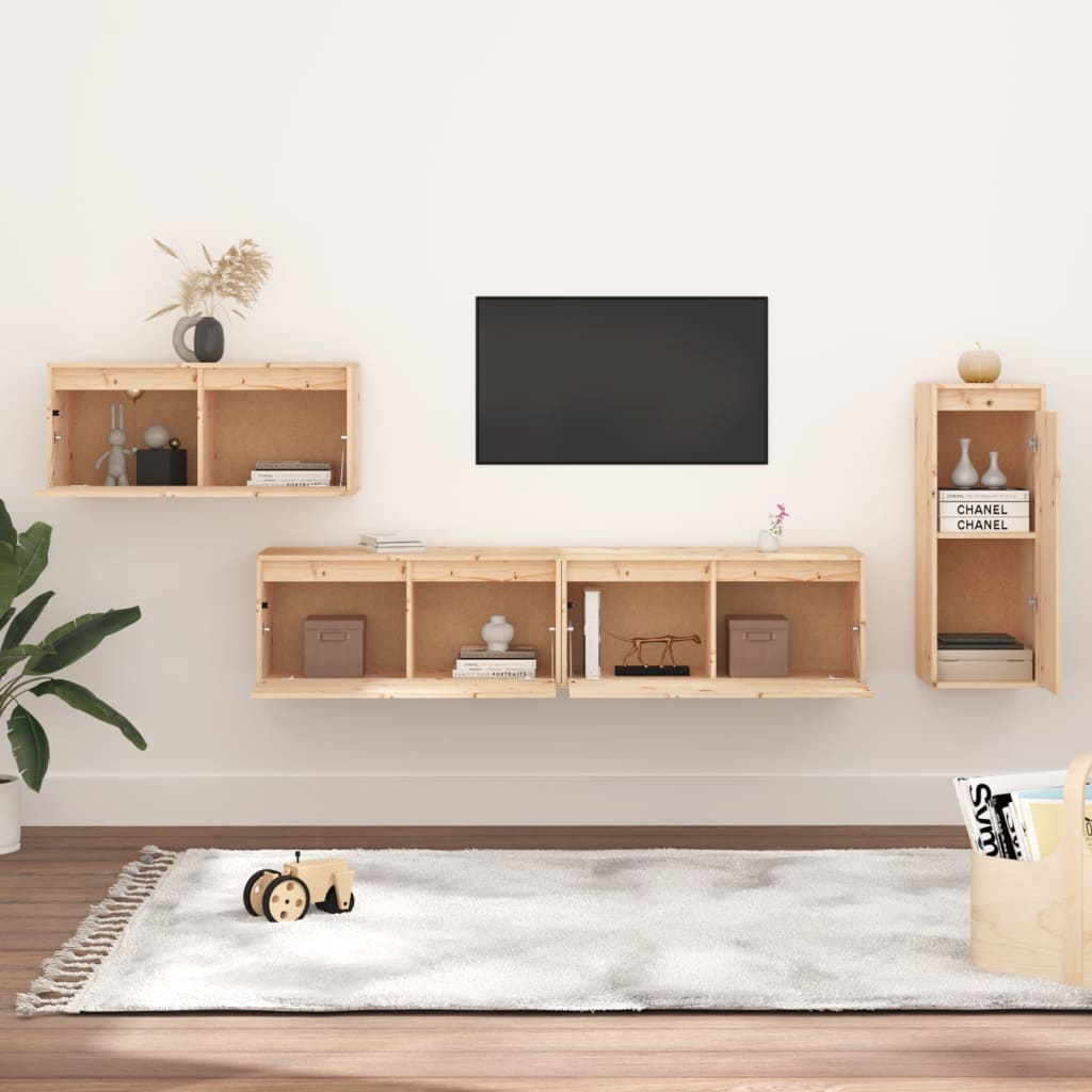 vidaXL Meubles TV 4 pcs Bois de pin massif