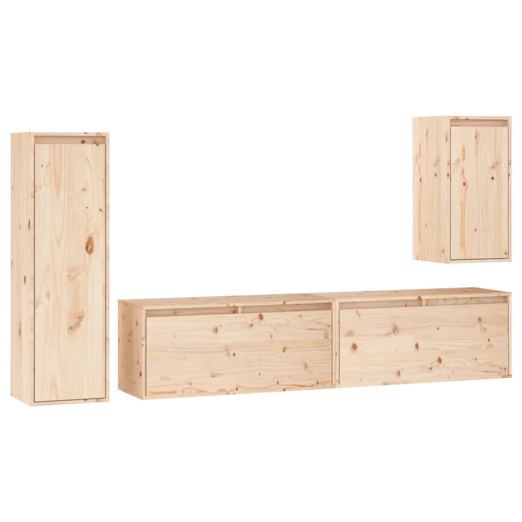 vidaXL Meubles TV 4 pcs Bois de pin massif