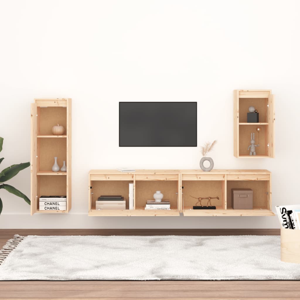 vidaXL Meubles TV 4 pcs Bois de pin massif