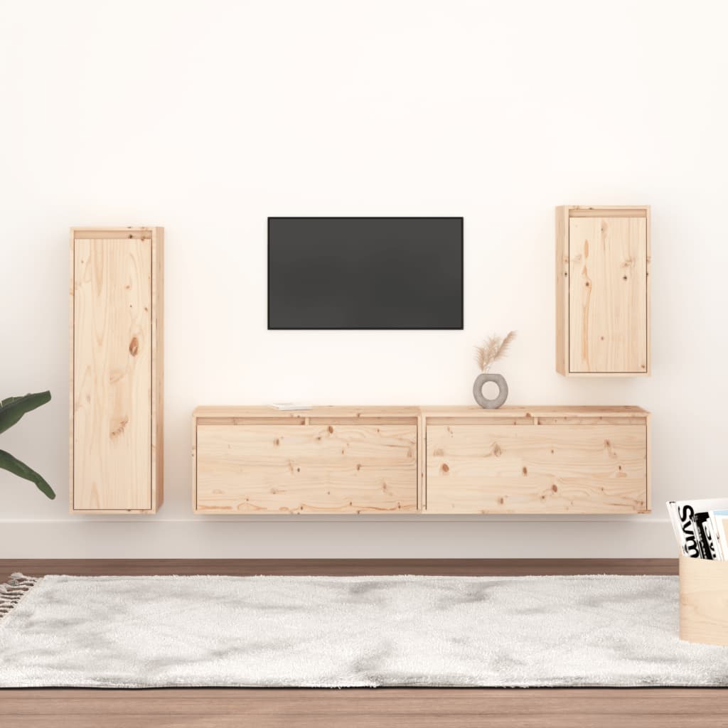 vidaXL Meubles TV 4 pcs Bois de pin massif