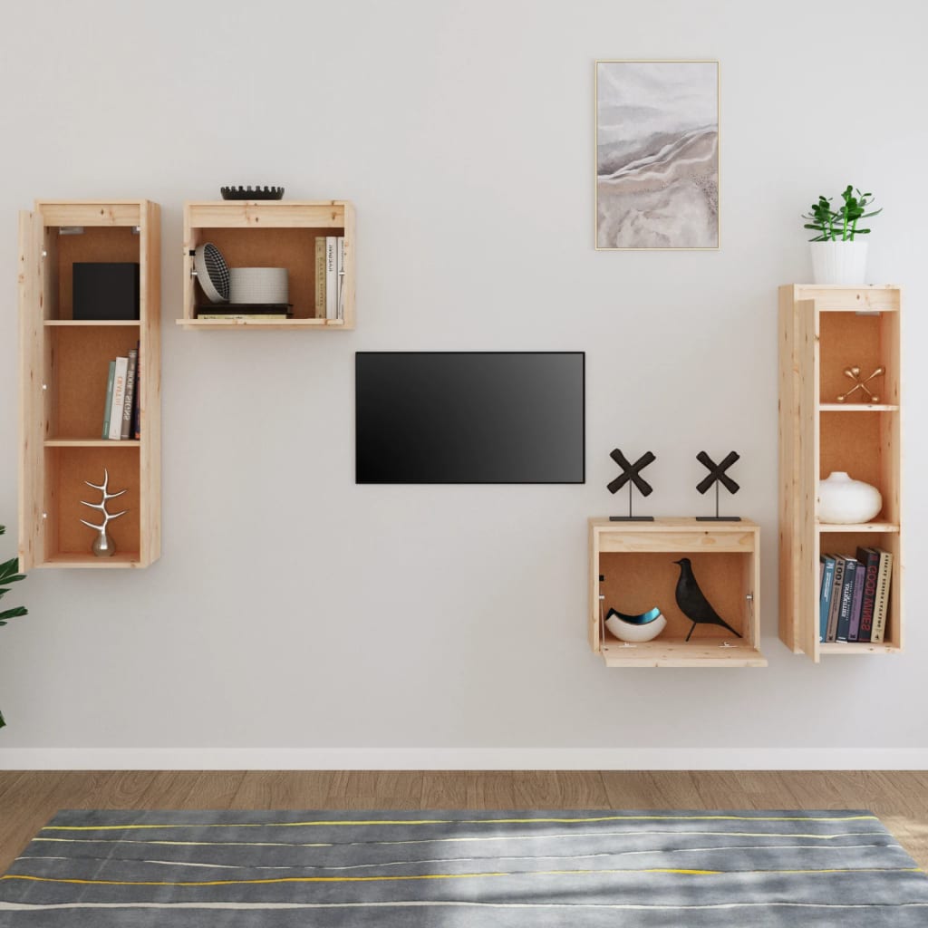 vidaXL Meubles TV 4 pcs Bois de pin massif