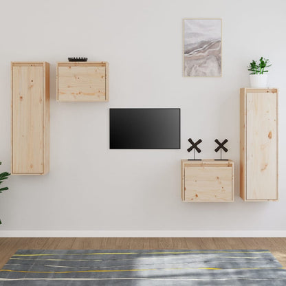 vidaXL Meubles TV 4 pcs Bois de pin massif
