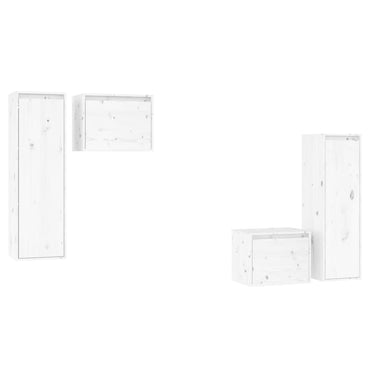vidaXL Meubles TV 4 pcs Blanc Bois de pin massif