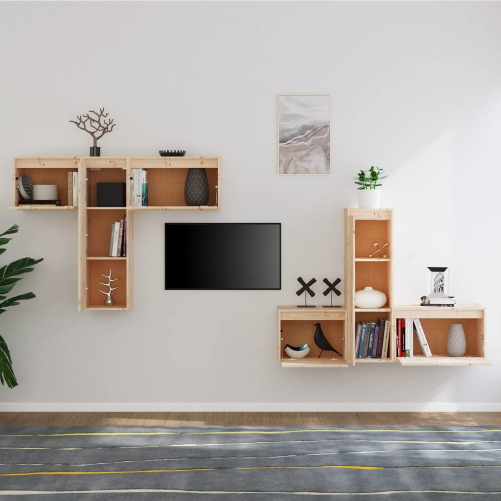 vidaXL Meubles TV 6 pcs Bois de pin massif
