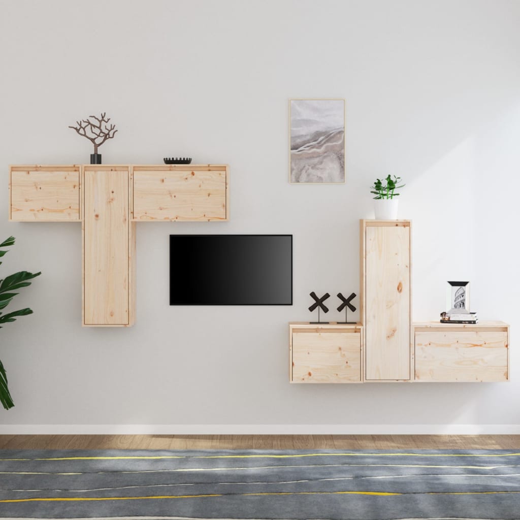 vidaXL Meubles TV 6 pcs Bois de pin massif