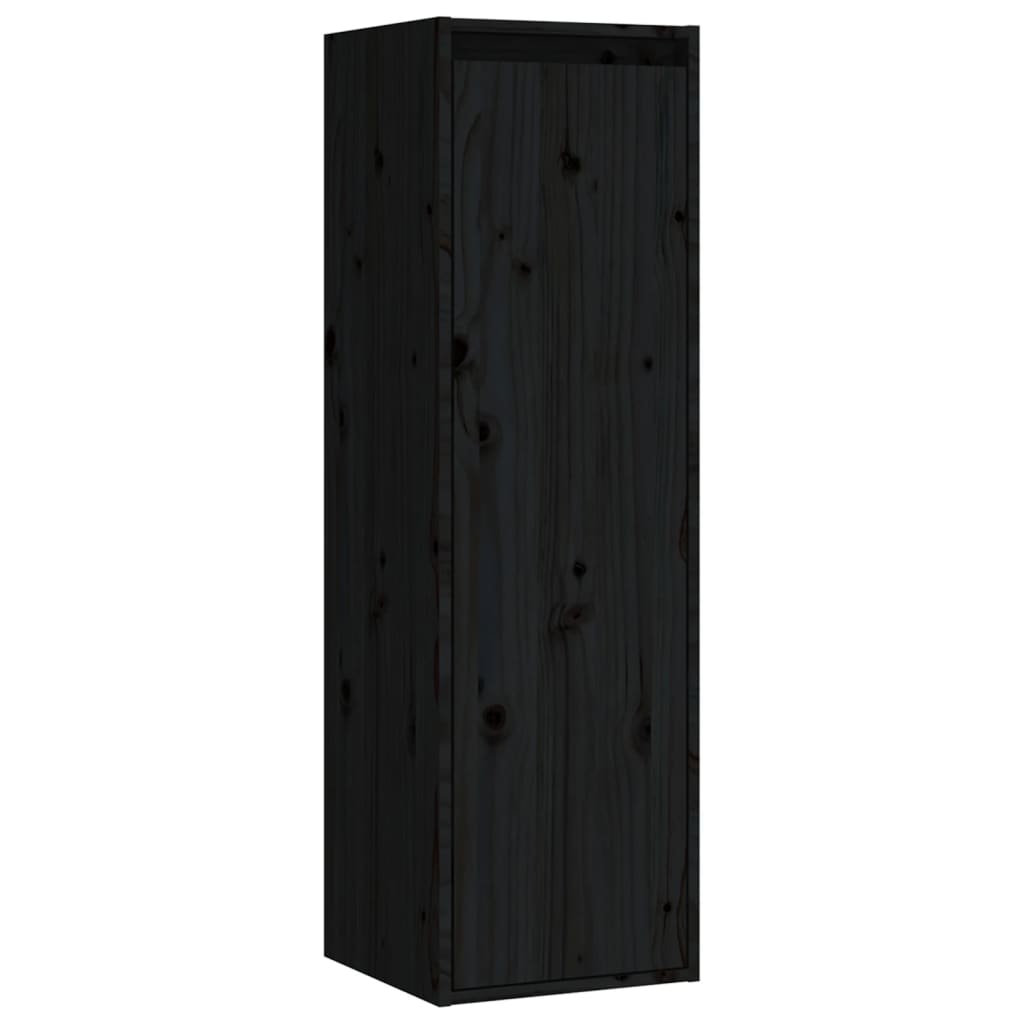 vidaXL Meubles TV 6 pcs Noir Bois de pin massif
