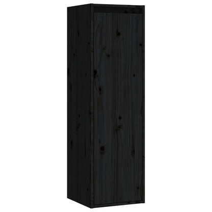 vidaXL Meubles TV 6 pcs Noir Bois de pin massif