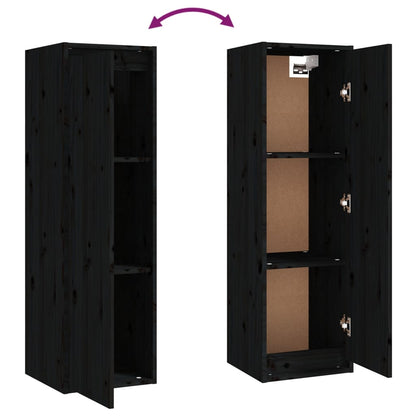 vidaXL Meubles TV 6 pcs Noir Bois de pin massif