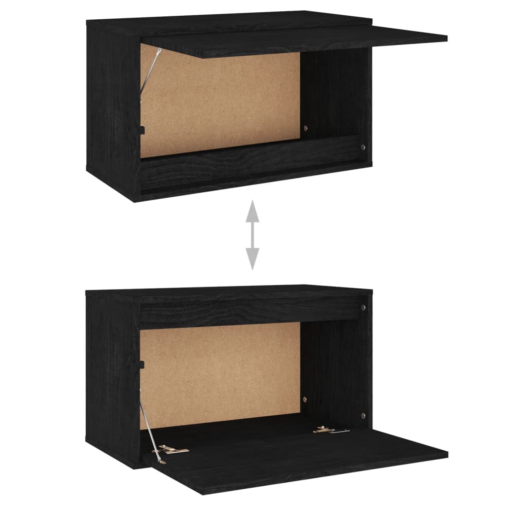 vidaXL Meubles TV 6 pcs Noir Bois de pin massif