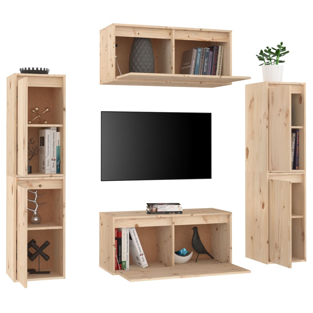 vidaXL Meubles TV 6 pcs Bois de pin massif