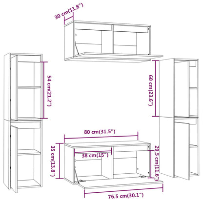 vidaXL Meubles TV 6 pcs Bois de pin massif
